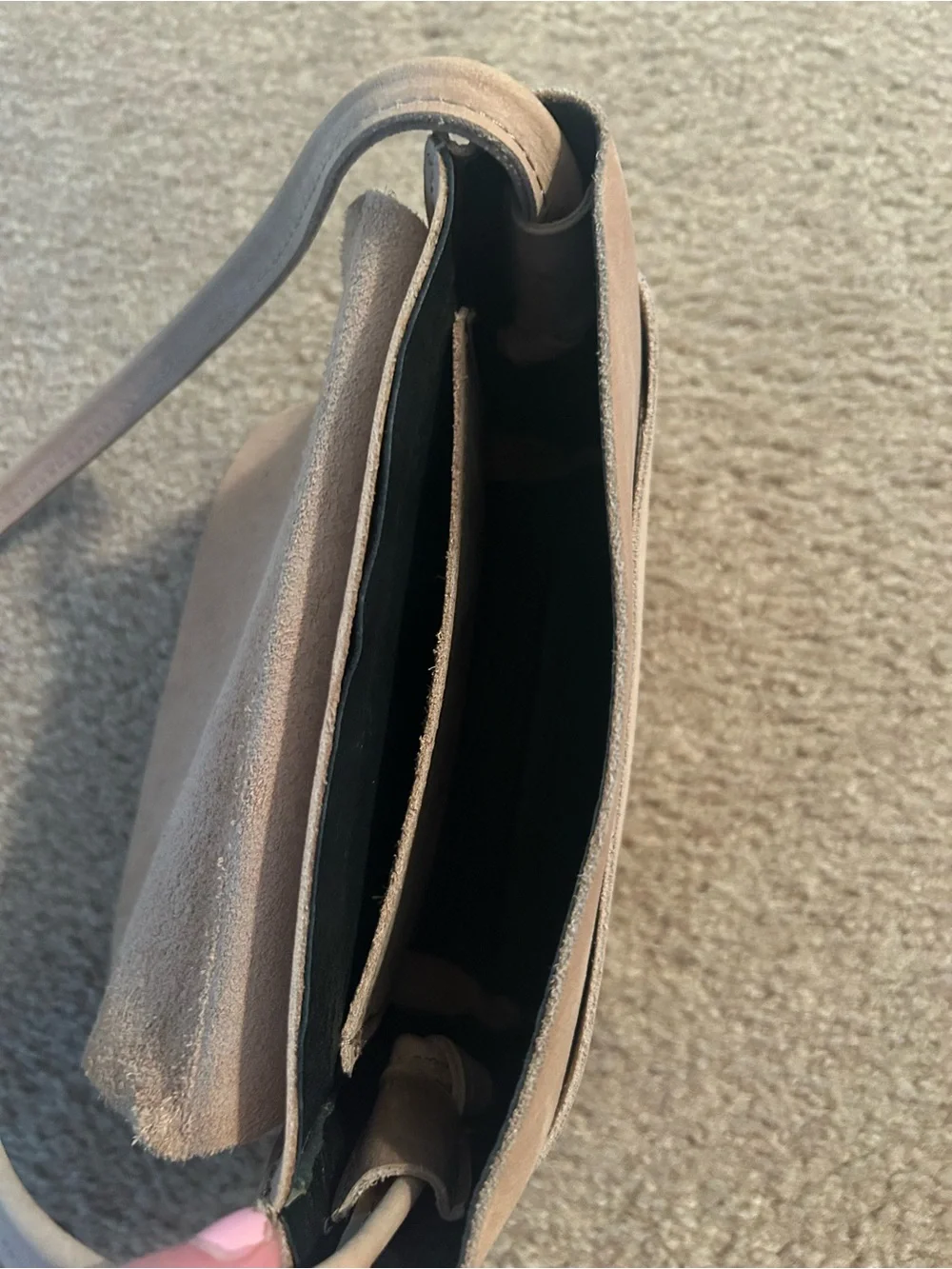 Able Minimalist Tan Leather Crossbody Bag with Neutral Strap